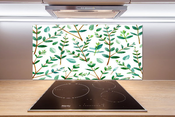 Pannello retrocucina con motivo effetto eucalipto