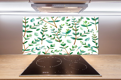 Pannello retrocucina con motivo effetto eucalipto