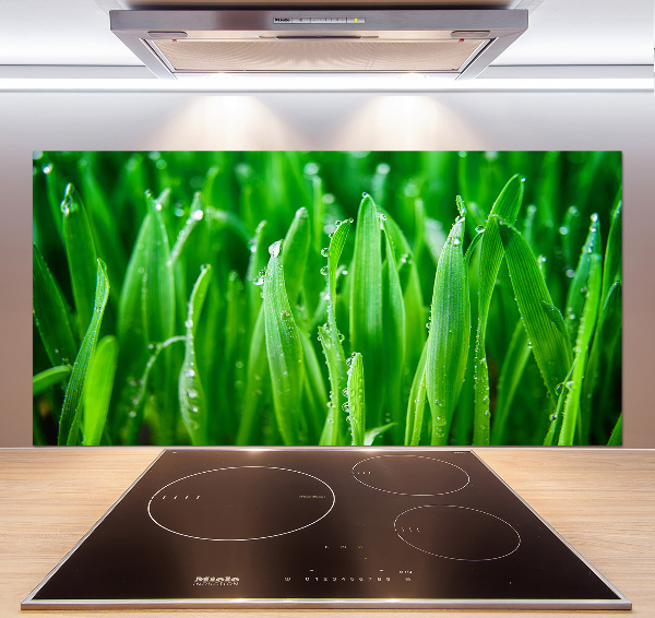 Pannello retrocucina con motivo a erba