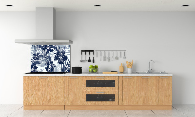 Pannello paraschizzi cucina con motivo di fiori tropicali