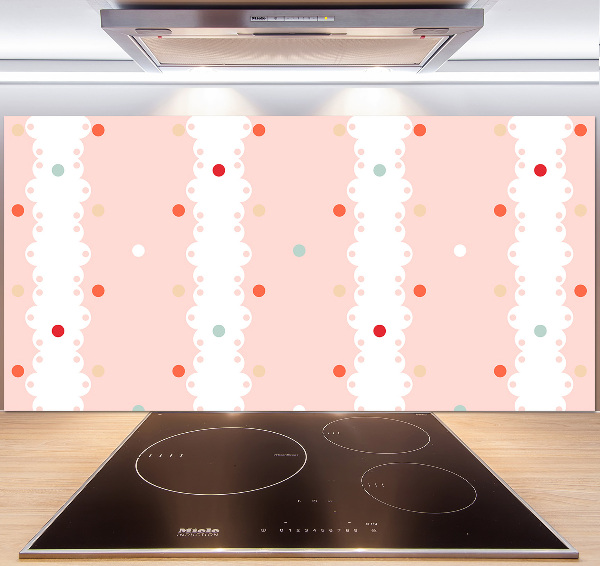 Pannello paraschizzi cucina con motivo a pois colorati