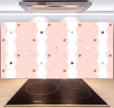 Pannello paraschizzi cucina con motivo a pois colorati