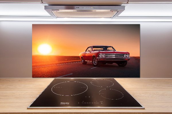 Pannello paraschizzi cucina con decorazione di auto rossa