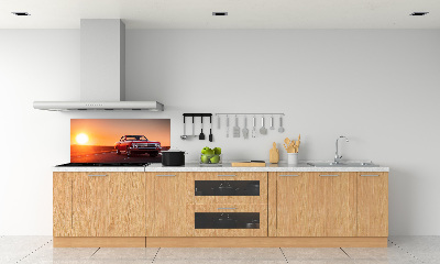 Pannello paraschizzi cucina con decorazione di auto rossa