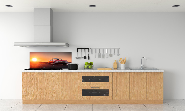 Pannello paraschizzi cucina con decorazione di auto rossa
