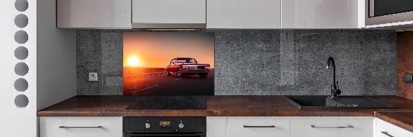 Pannello paraschizzi cucina con decorazione di auto rossa