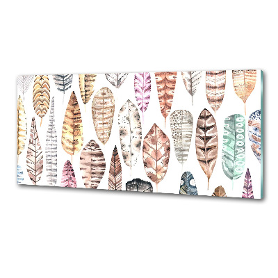 Rivestimento parete cucina con motivo di piume colorate