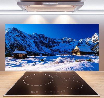 Pannello retrocucina con stampa 'Case sui monti Tatra'