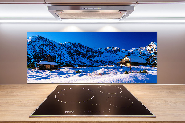 Pannello retrocucina con stampa 'Case sui monti Tatra'