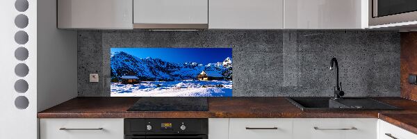 Pannello retrocucina con stampa 'Case sui monti Tatra'