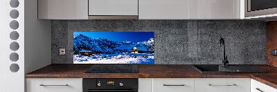 Pannello retrocucina con stampa 'Case sui monti Tatra'