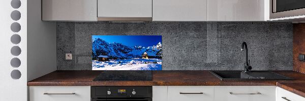 Pannello retrocucina con stampa 'Case sui monti Tatra'