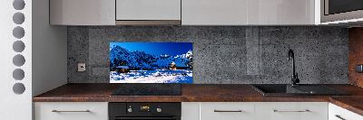 Pannello retrocucina con stampa 'Case sui monti Tatra'