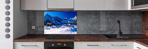 Pannello retrocucina con stampa 'Case sui monti Tatra'