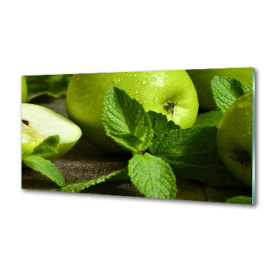 Pannello paraschizzi cucina con decorazione di mele verdi