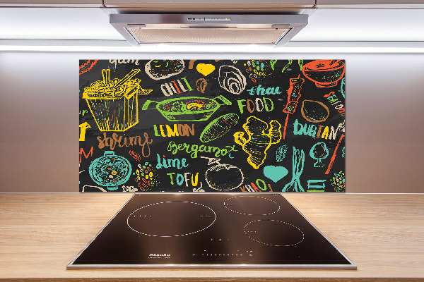 Pannello paraschizzi cucina con stampa a tema cibo thailandese