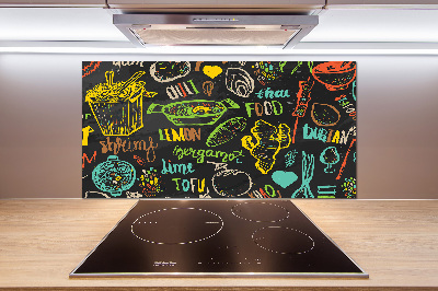 Pannello paraschizzi cucina con stampa a tema cibo thailandese