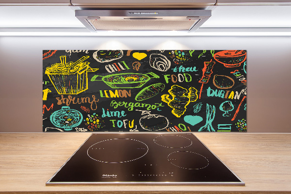Pannello paraschizzi cucina con stampa a tema cibo thailandese