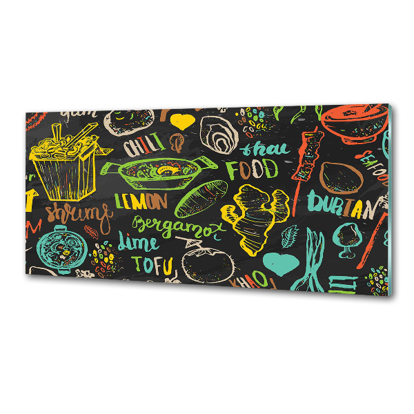 Pannello paraschizzi cucina con stampa a tema cibo thailandese