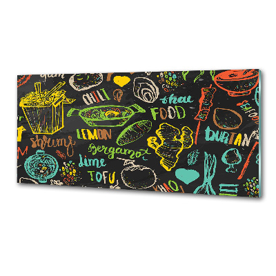 Pannello paraschizzi cucina con stampa a tema cibo thailandese