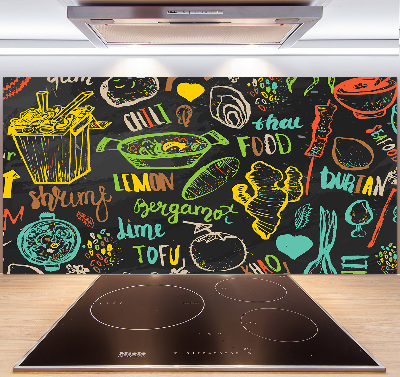 Pannello paraschizzi cucina con stampa a tema cibo thailandese