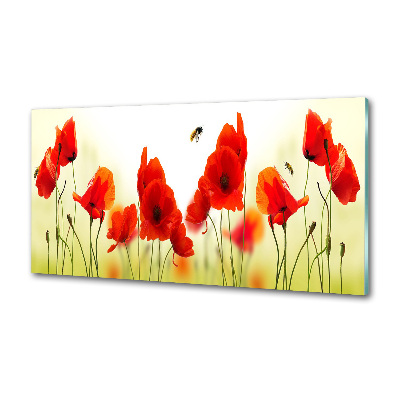 Rivestimento parete cucina con motivo a papaveri