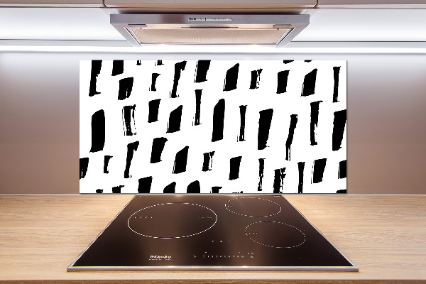 Pannello retrocucina con motivo a macchie bianche e nere