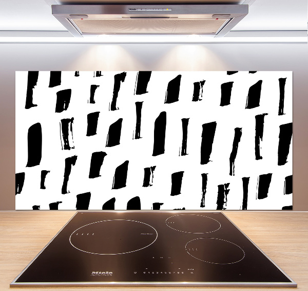 Pannello retrocucina con motivo a macchie bianche e nere