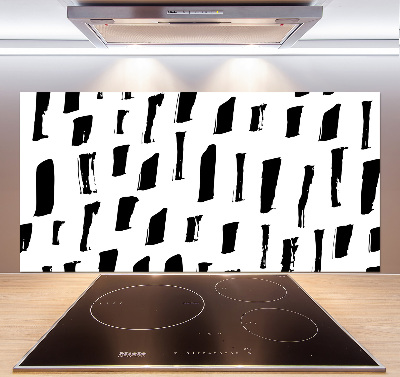 Pannello retrocucina con motivo a macchie bianche e nere