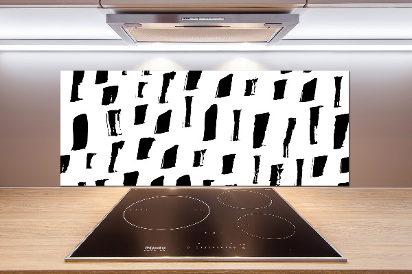 Pannello retrocucina con motivo a macchie bianche e nere