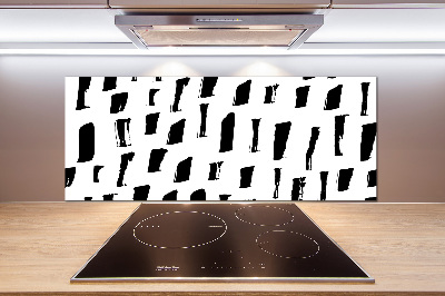 Pannello retrocucina con motivo a macchie bianche e nere