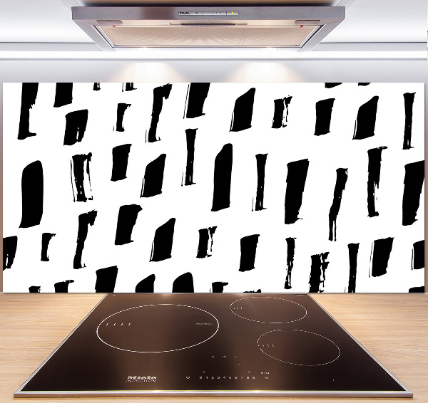 Pannello retrocucina con motivo a macchie bianche e nere