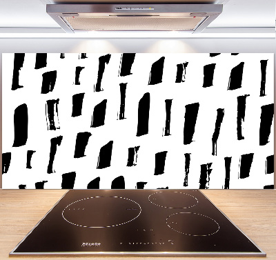 Pannello retrocucina con motivo a macchie bianche e nere