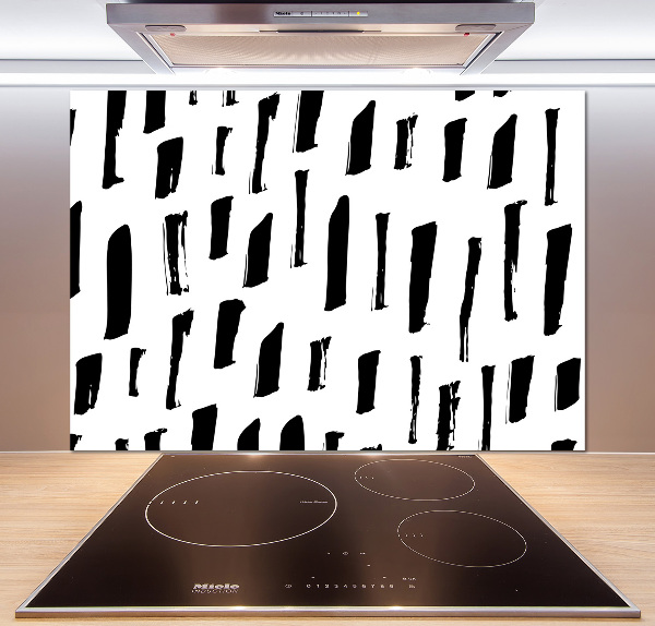 Pannello retrocucina con motivo a macchie bianche e nere