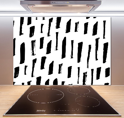 Pannello retrocucina con motivo a macchie bianche e nere