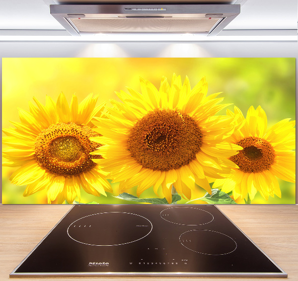 Pannello retrocucina con stampa di girasoli