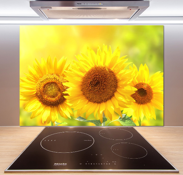 Pannello retrocucina con stampa di girasoli