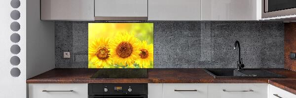Pannello retrocucina con stampa di girasoli