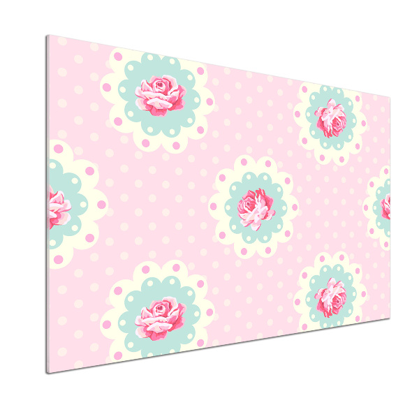 Rivestimento parete cucina con motivo a rose