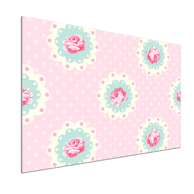 Rivestimento parete cucina con motivo a rose