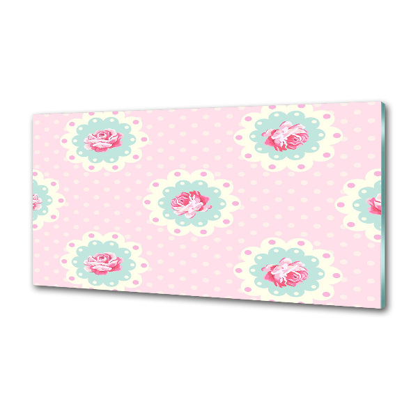 Rivestimento parete cucina con motivo a rose