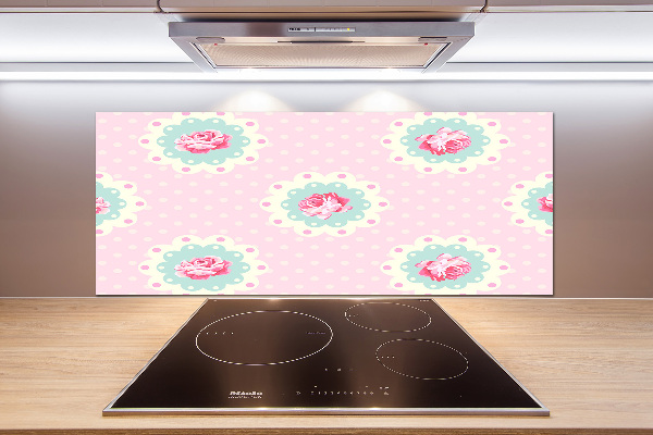 Rivestimento parete cucina con motivo a rose