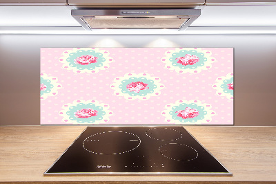 Rivestimento parete cucina con motivo a rose