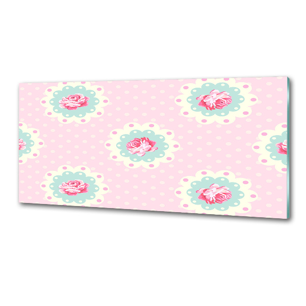 Rivestimento parete cucina con motivo a rose