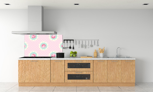 Rivestimento parete cucina con motivo a rose