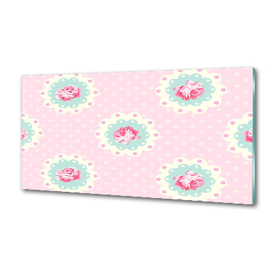 Rivestimento parete cucina con motivo a rose