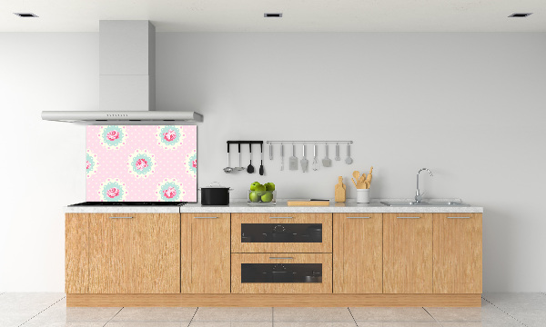 Rivestimento parete cucina con motivo a rose