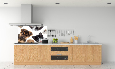 Rivestimento parete cucina con motivo a tema animali domestici