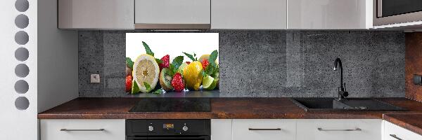 Pannello retrocucina con decorazione a tema frutta e verdura