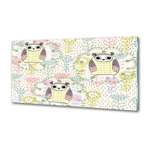 Pannello retrocucina con motivo di gufi